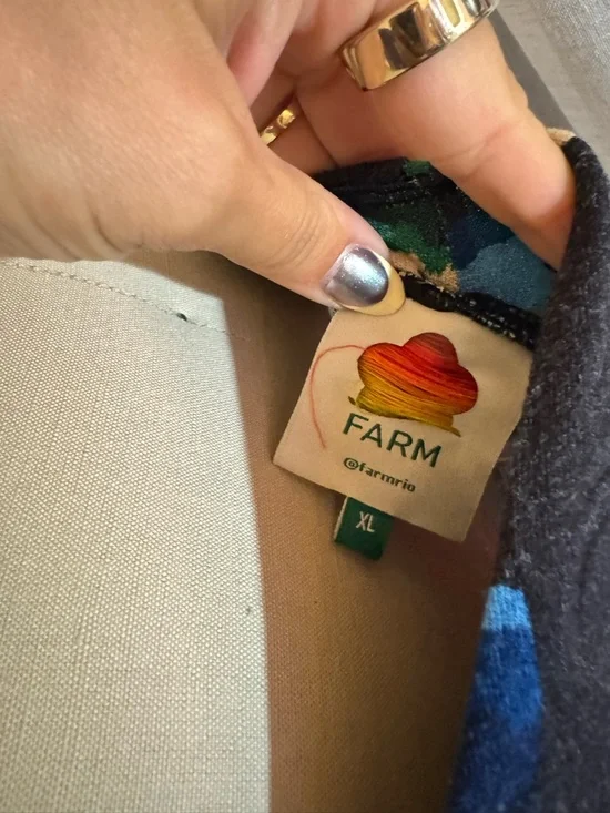 FARM Rio Navy & Multicolor Tropical Forest Print with Ruching - Picture 7 of 7